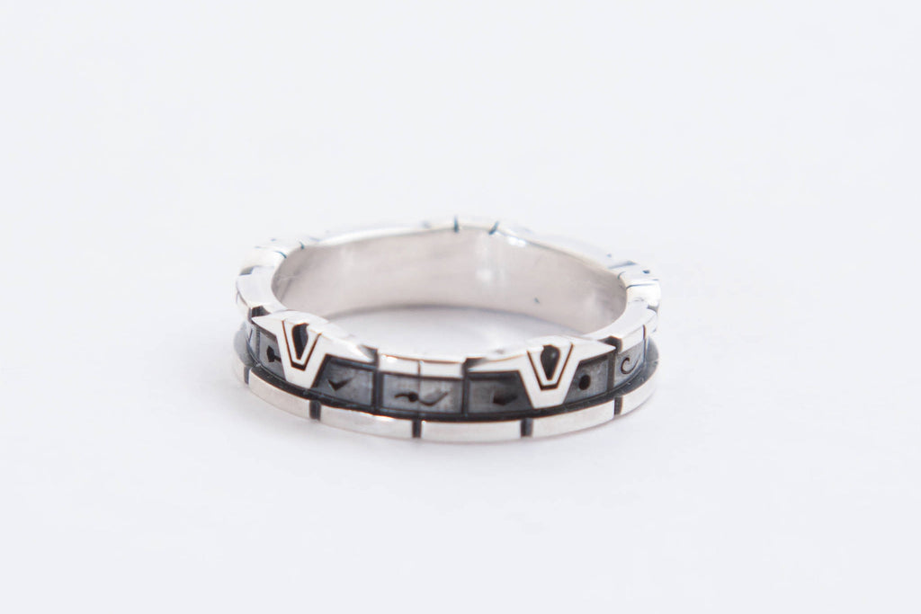 silver sci fi ring unisex