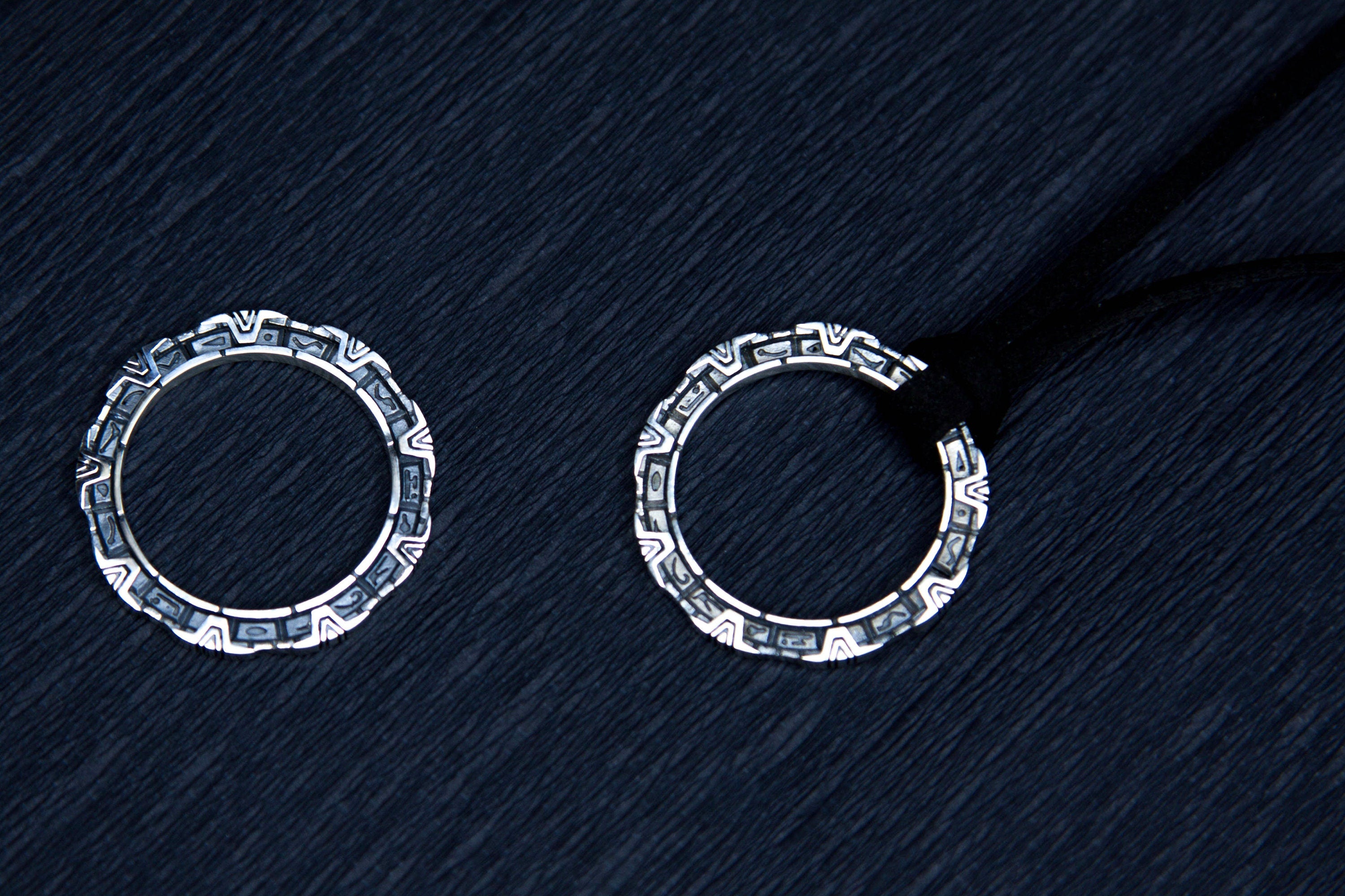 StarGate portal charm with chevrons, silver handmade artifact