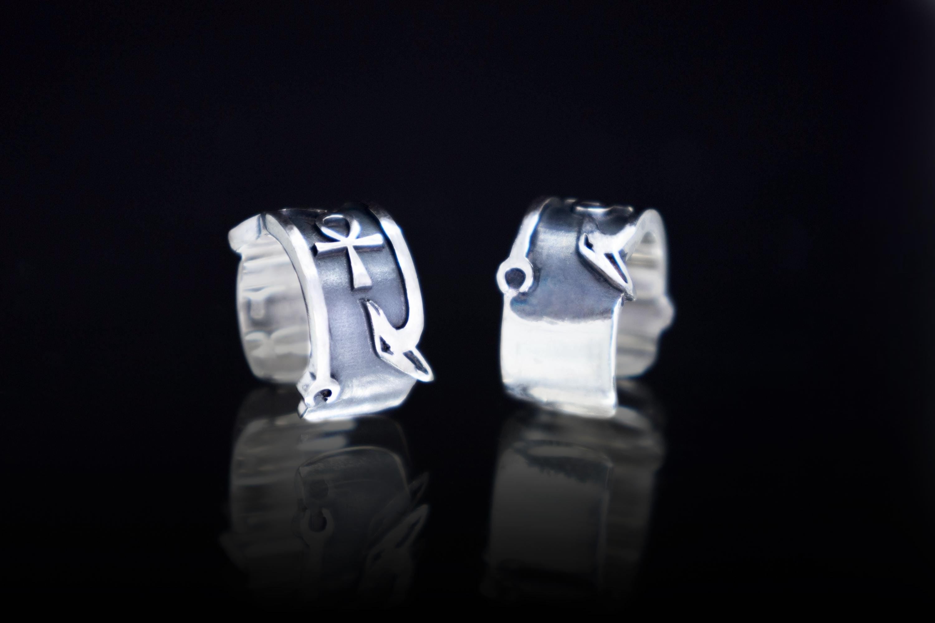 Egyptian amulet silver ear cuff no piercing