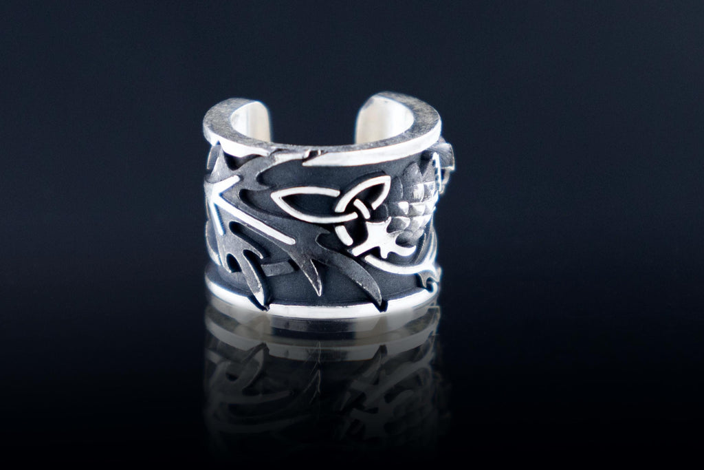 Thistle Silver Ear Cuff, Amethyst or Garnet Celtic Earring