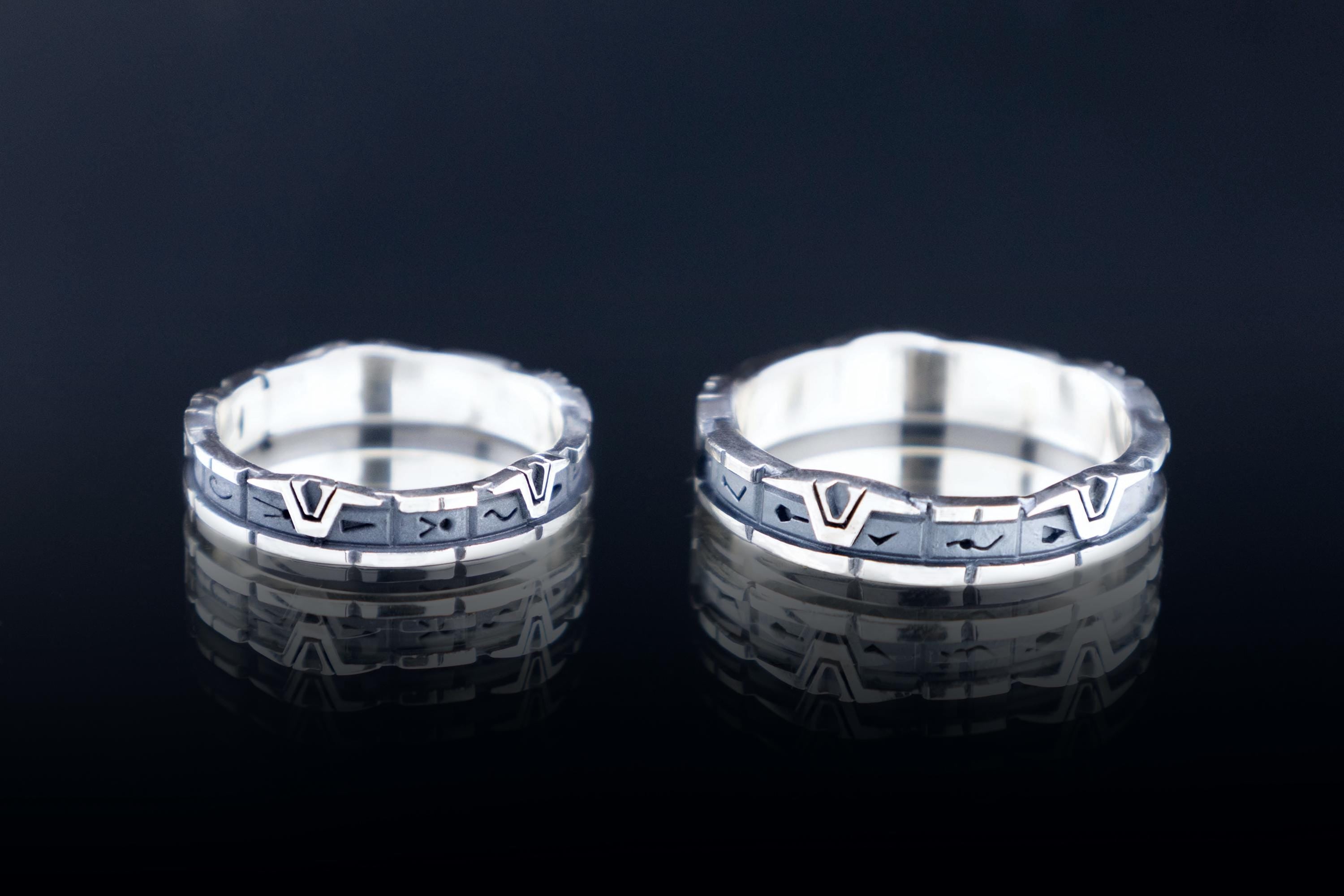 StarGate portal inspired silver ring