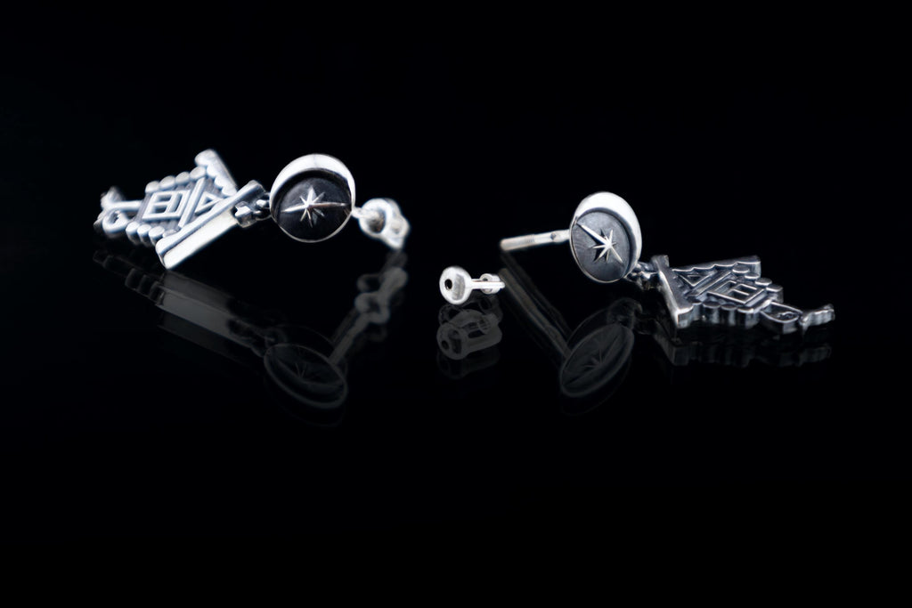 Baba Yaga Earrings, Sterling Silver Slavic Folklore Witch House on Chicken Legs