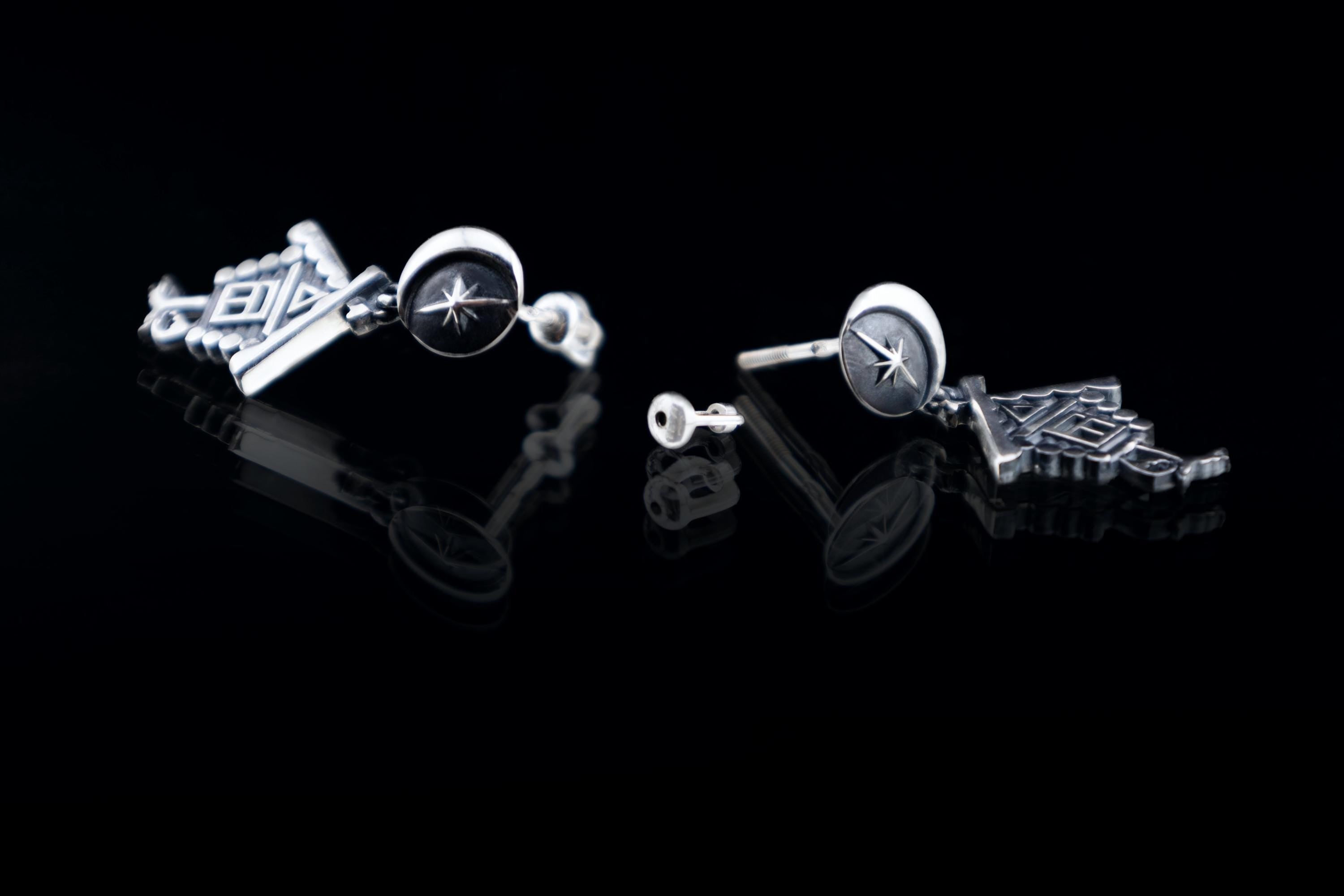 Baba Yaga Earrings, Sterling Silver Slavic Folklore Witch House on Chicken Legs