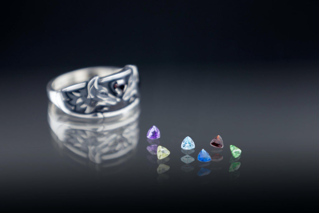 Fox spirits silver ring gemstone variations