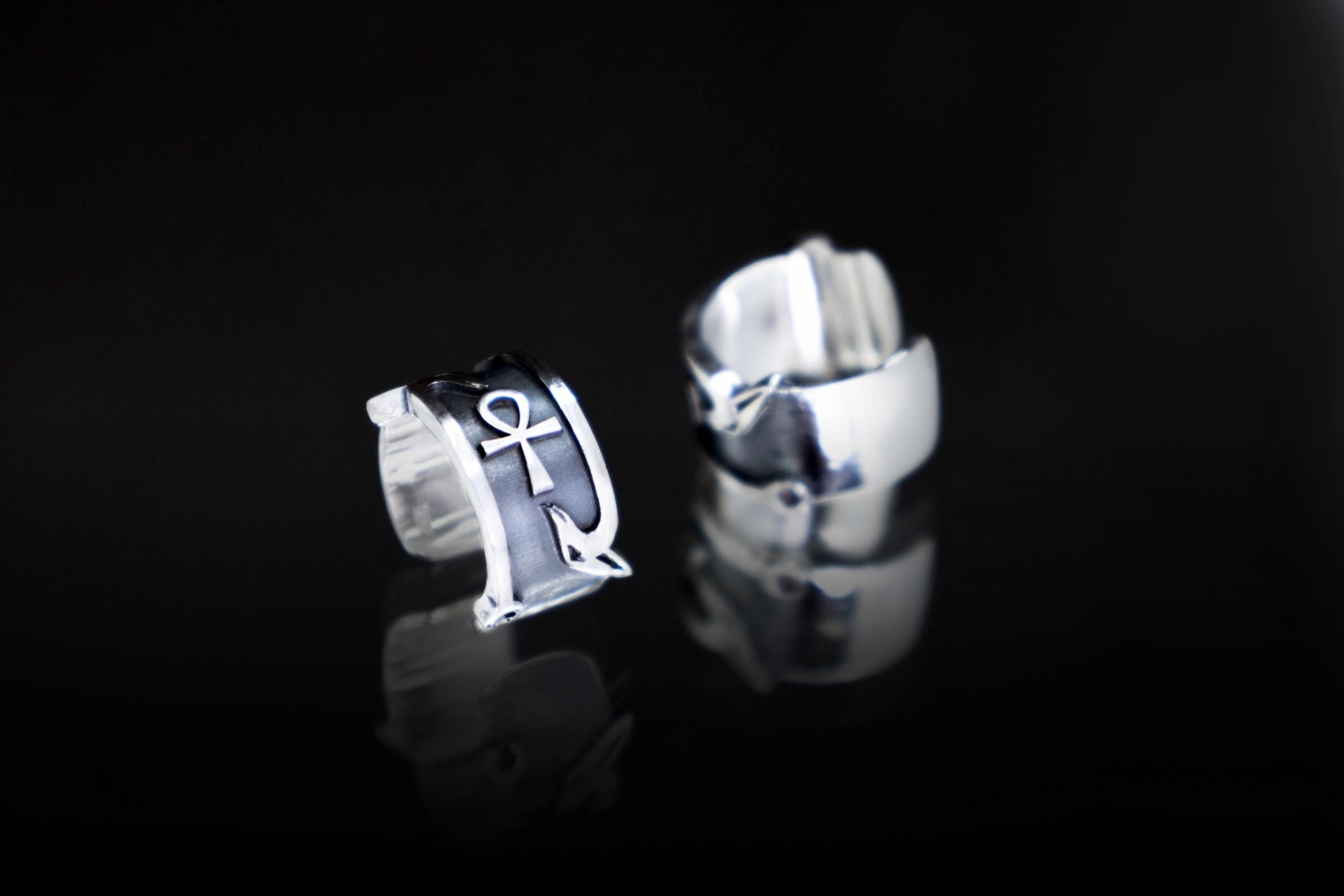 Handmade sterling silver Egyptian ear cuff