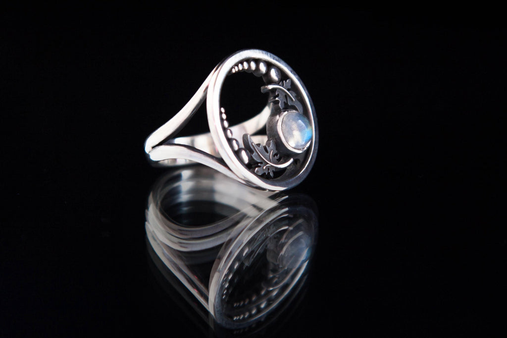 Lightweight moonstone ring  handmade silver jewelry