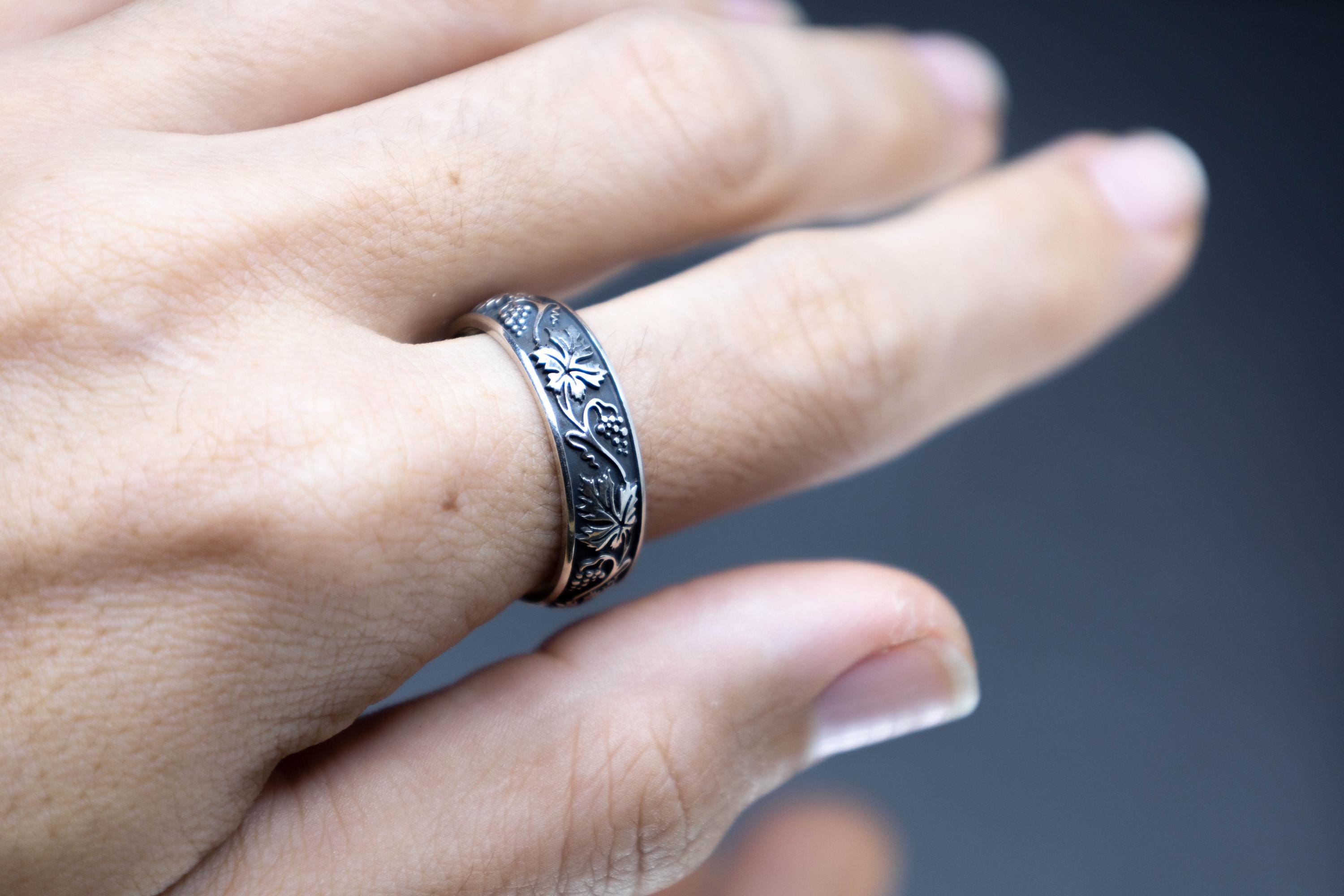 elven wedding ring, handmade silver