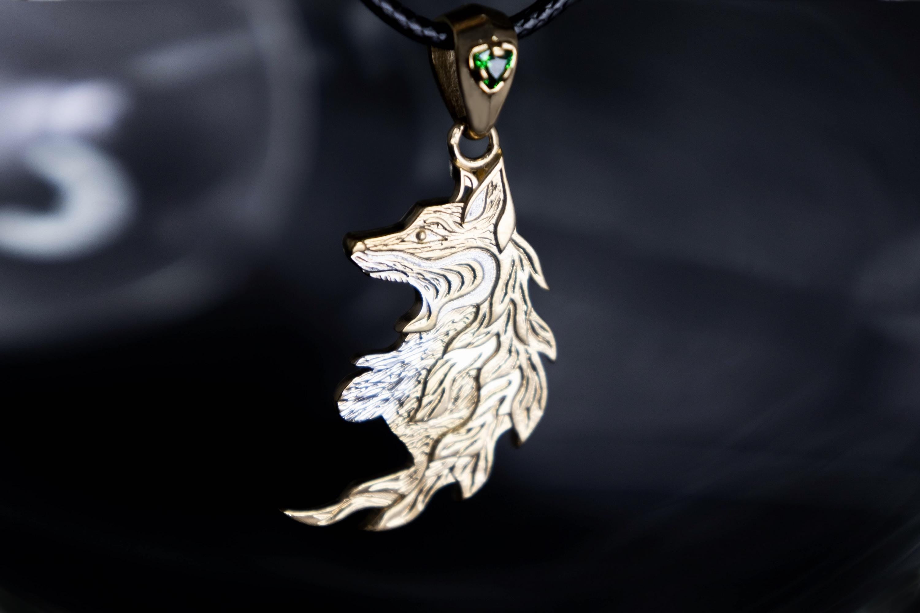 Fox of Wolf and fox matching pendant pair
