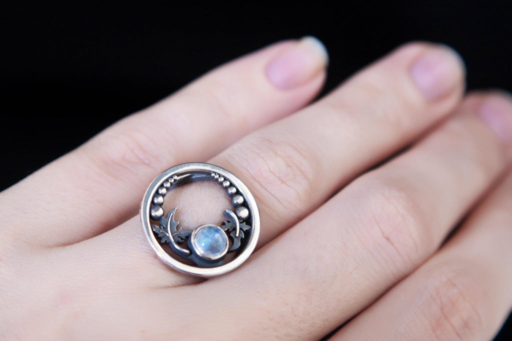Handmade Moonstone sterling silver ring
