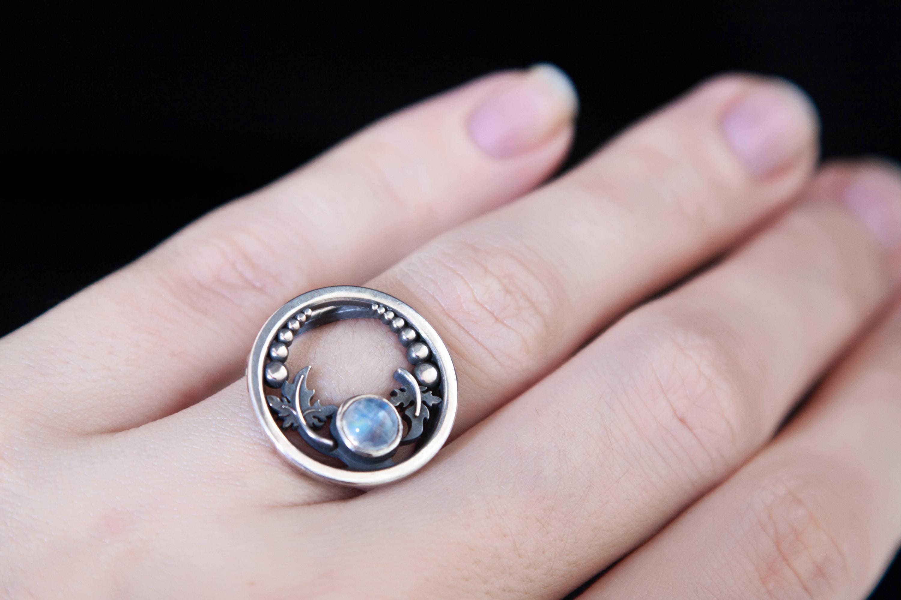 Handmade Moonstone sterling silver ring