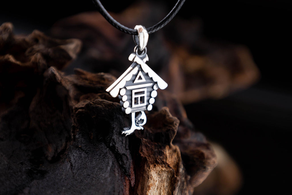 Slavic folklore hut necklace sterling silver 925