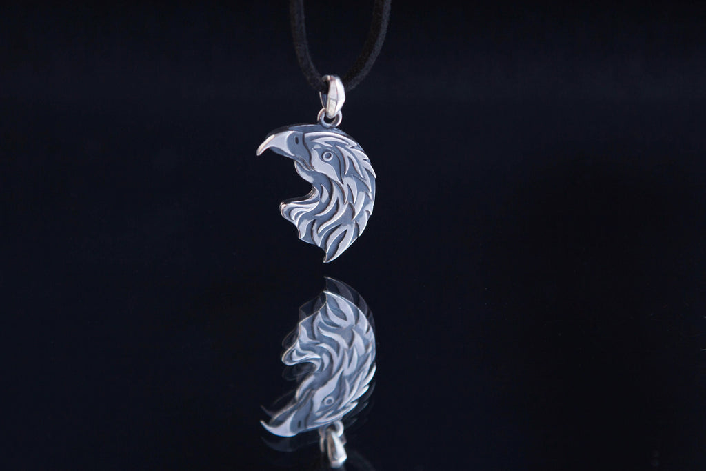 Eagle Matching Pendants, Sterling Silver Necklace Set for Partners and Best Friends