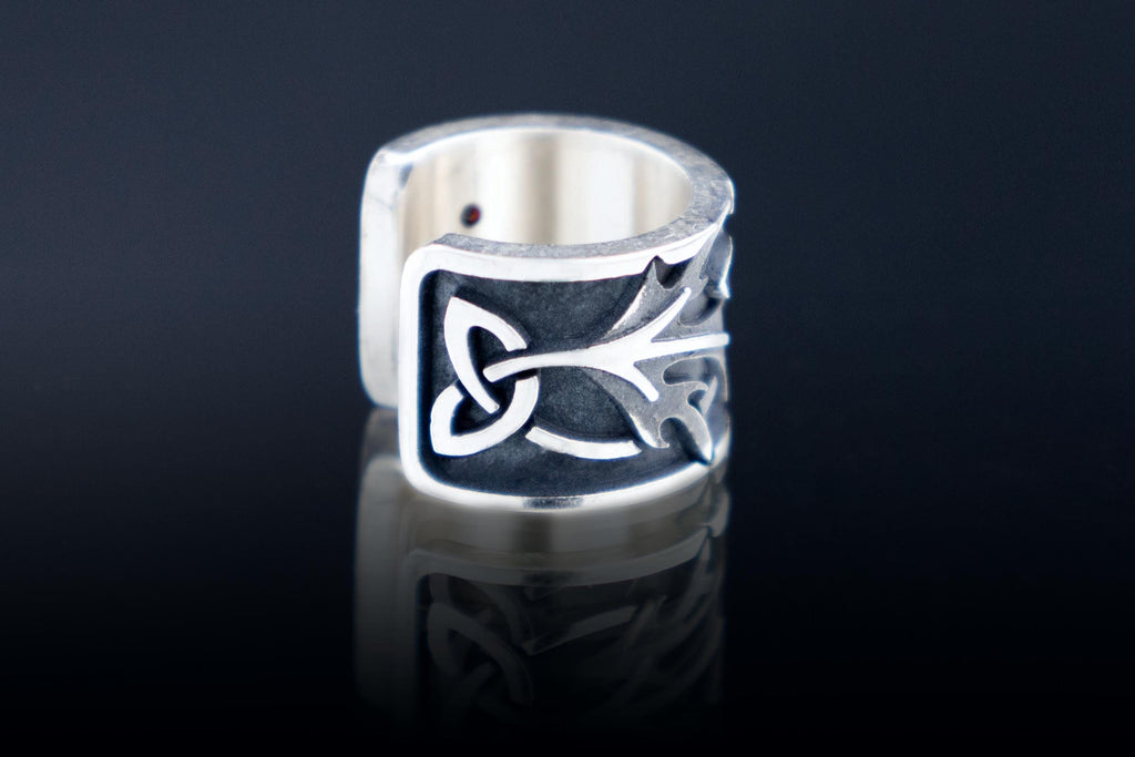 Thistle Silver Ear Cuff, Amethyst or Garnet Celtic Earring