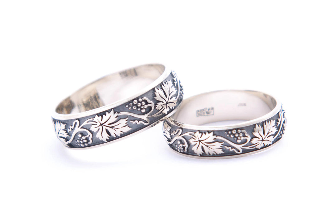 botanical sterling silver ring