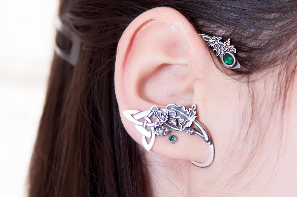 Large Statement Ear wrap, Handmade sterling silver no piercing earring