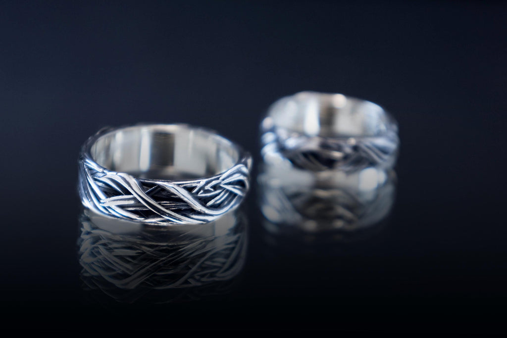 organic texture ring sterling silver