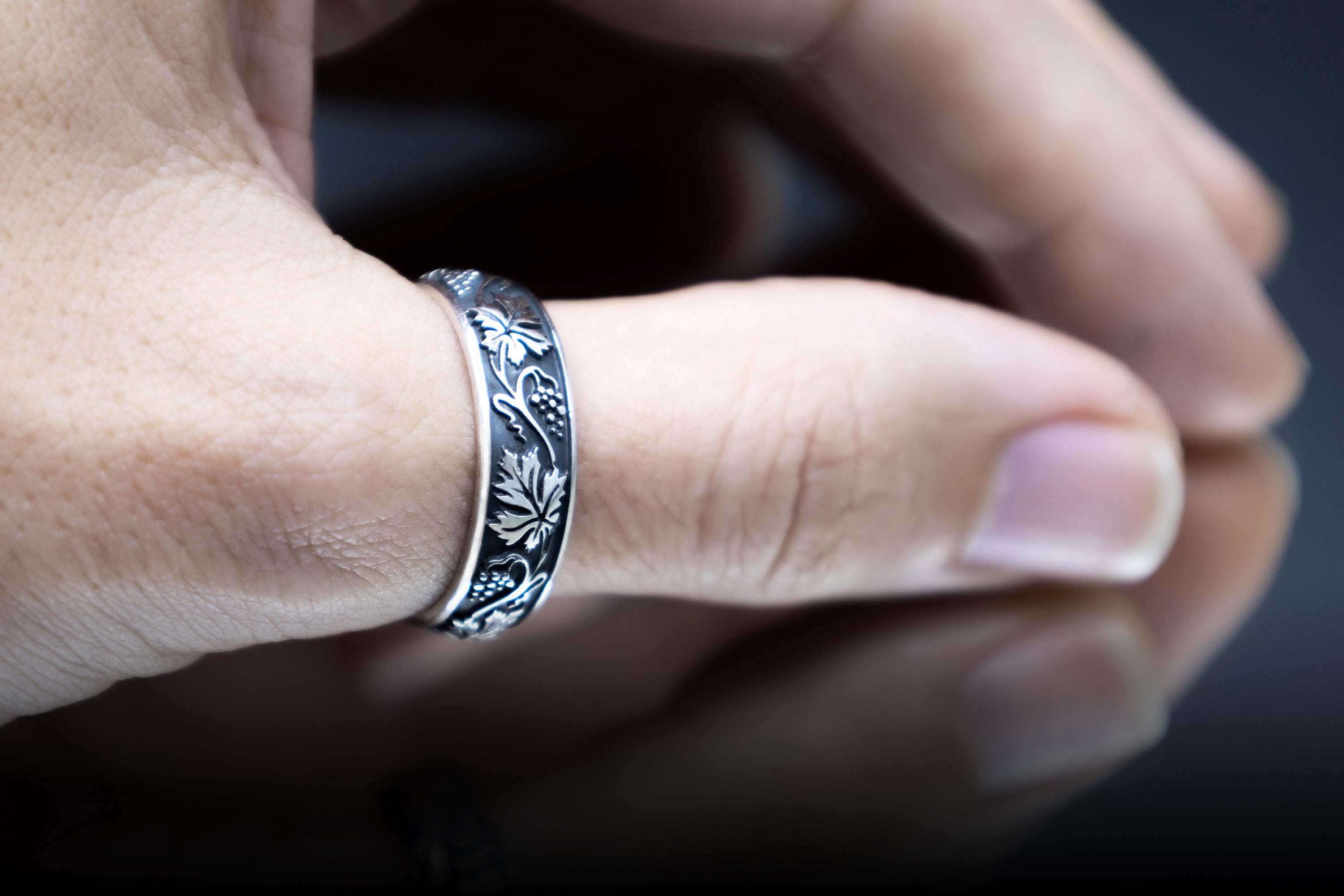 handmade grape leaf ring, wedding engagement