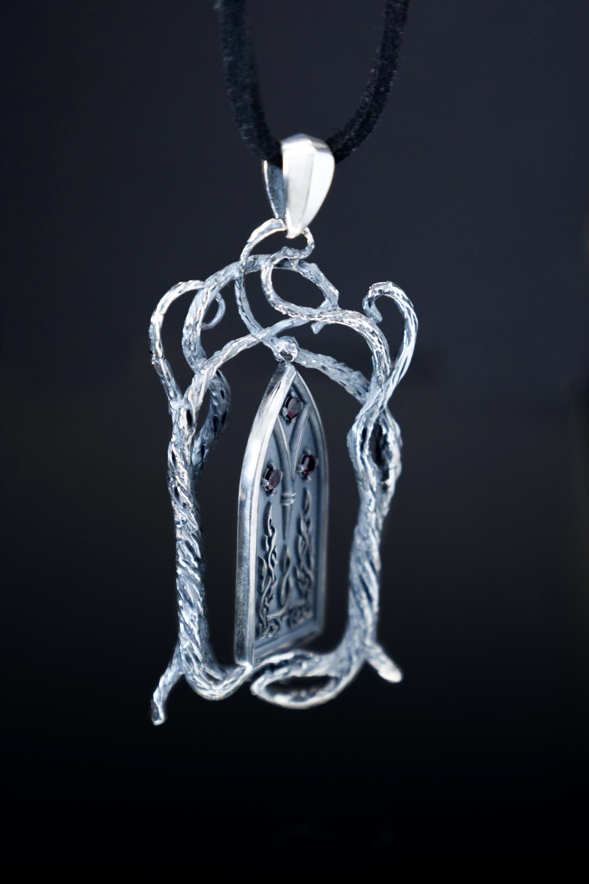 Fantasy door pendant silver handcrafted