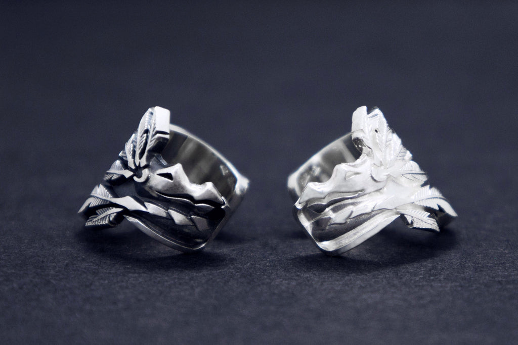 Right or left ear Quetzalcoatl silver cuff handmade Aztec inspired jewelry