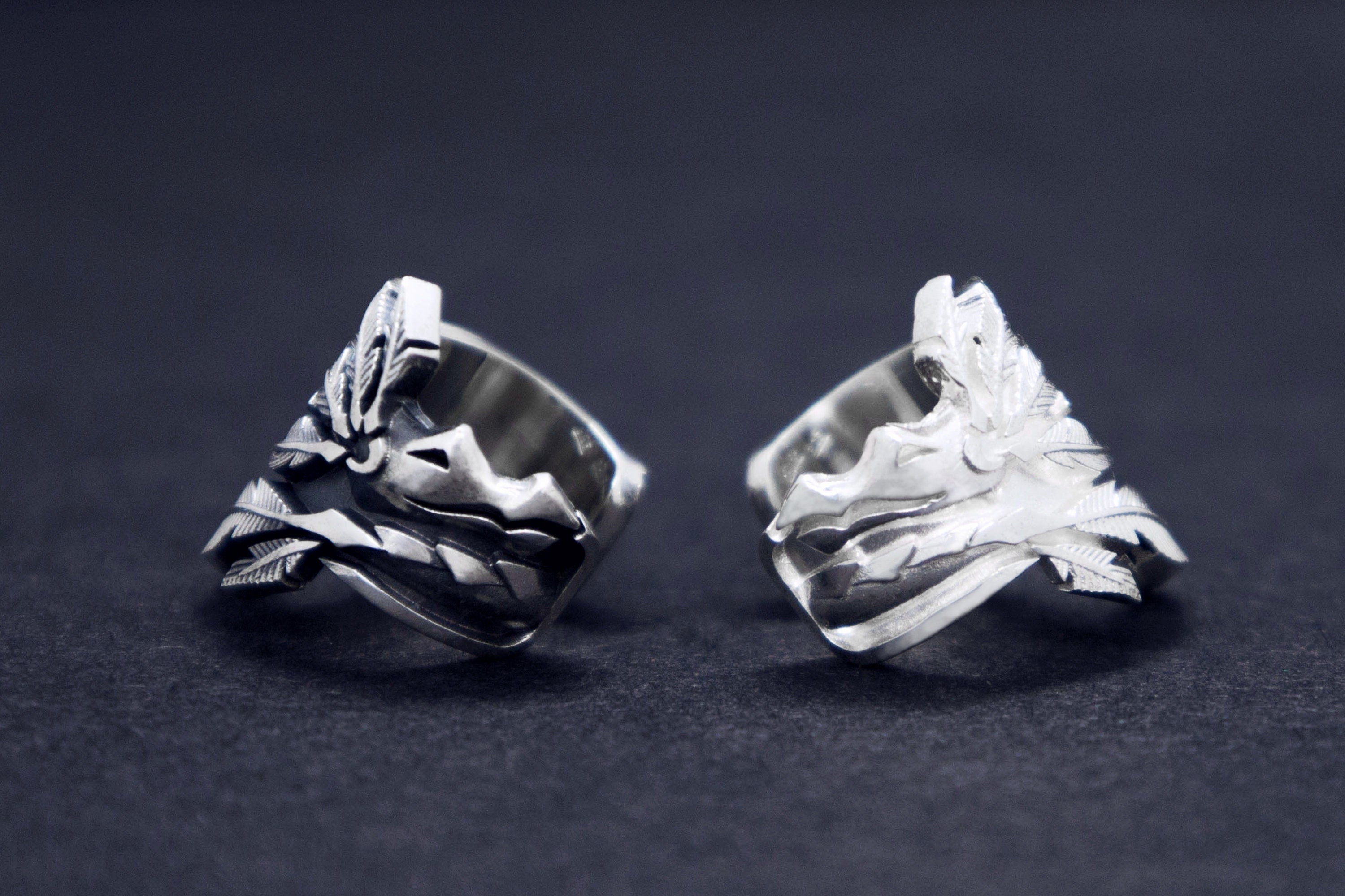 Right or left ear Quetzalcoatl silver cuff handmade Aztec inspired jewelry