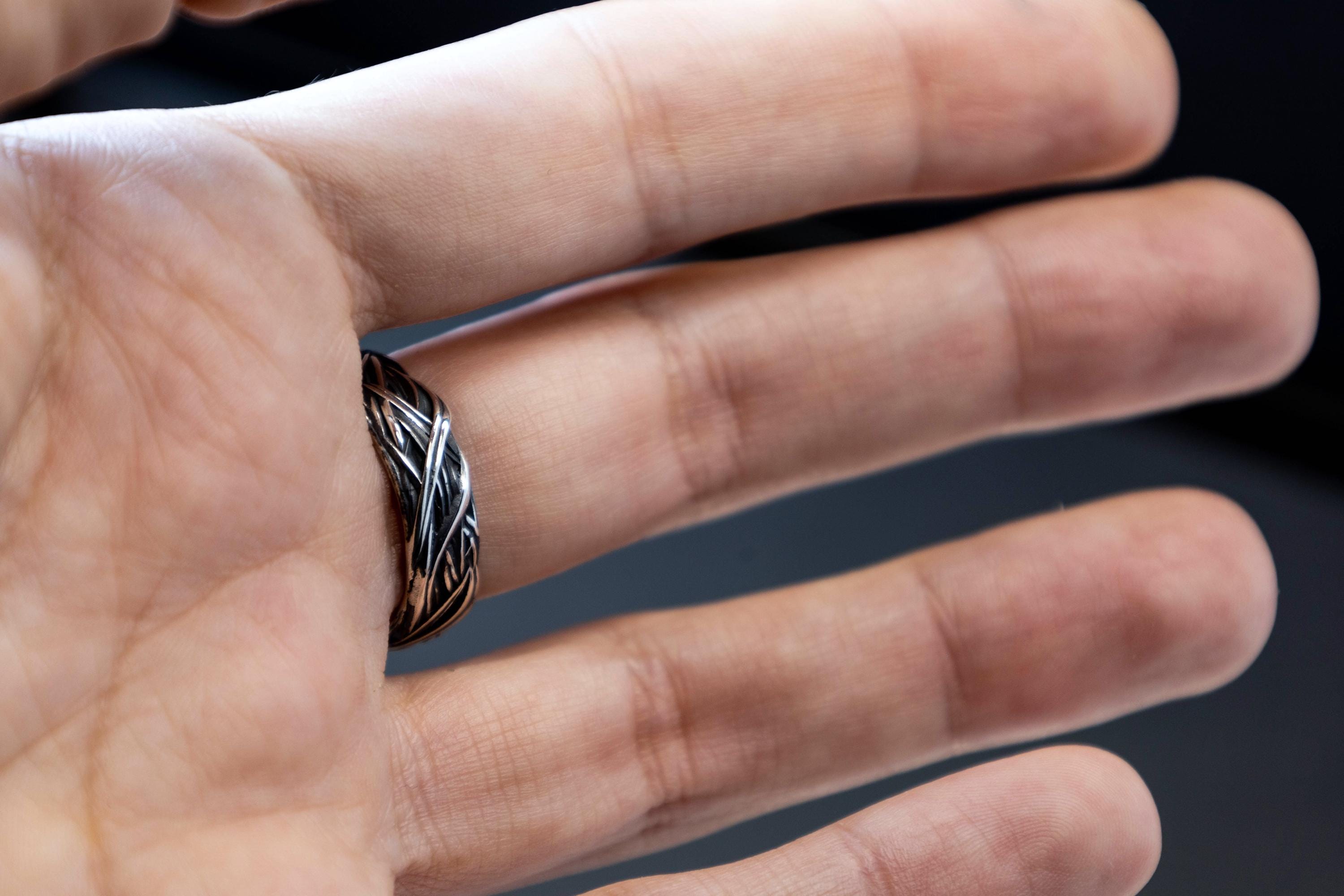 minimalist botanical silver band