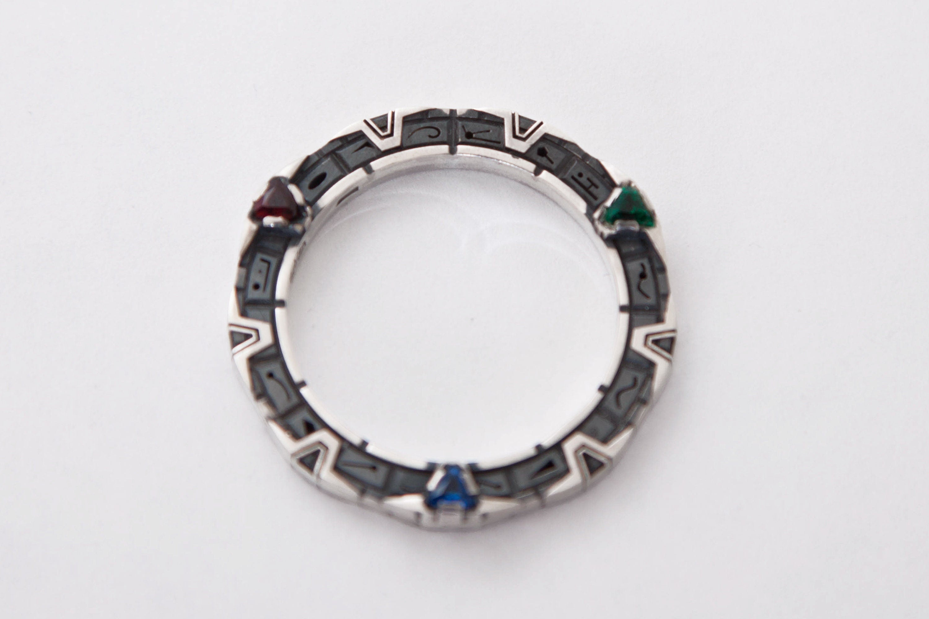 Sci-Fi Portal Pendant, Sterling Silver star Gateway Necklace with Gemstones