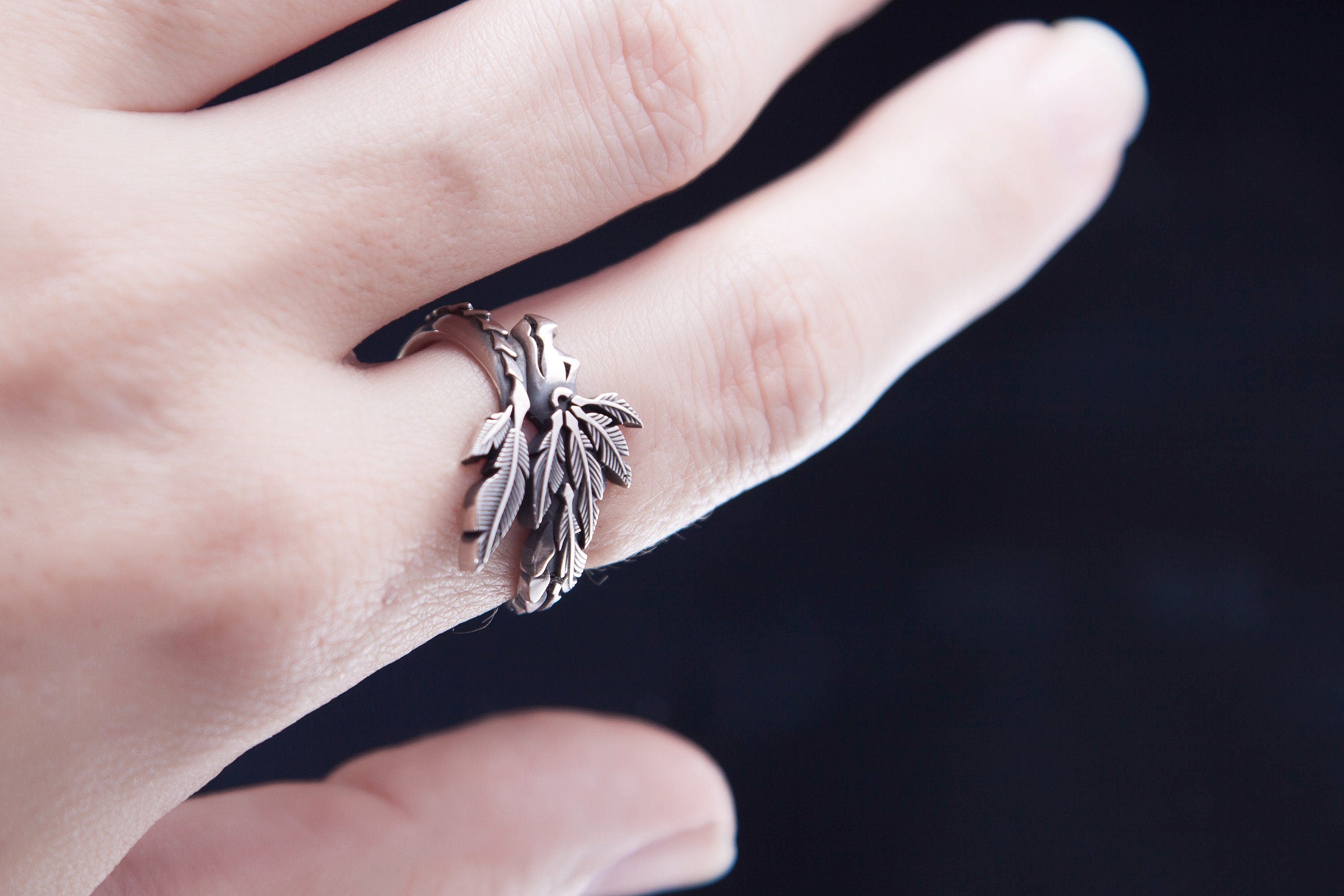 Sterling silver ring inspired by Quetzalcoatl Feathered Serpent design