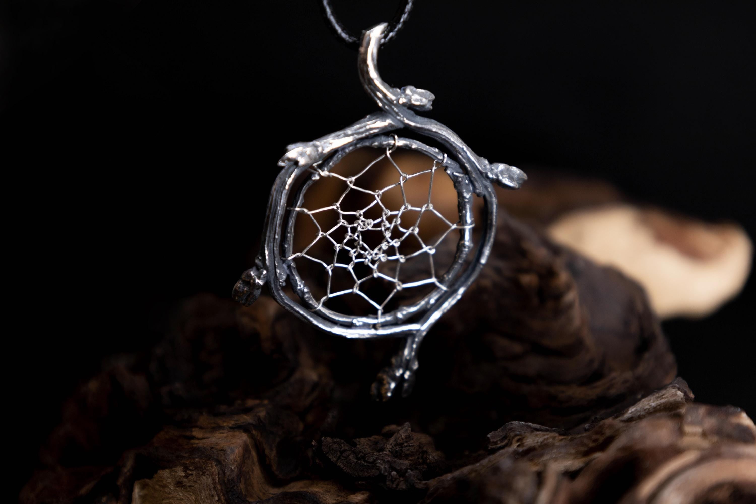 Nature inspired sterling silver amulet