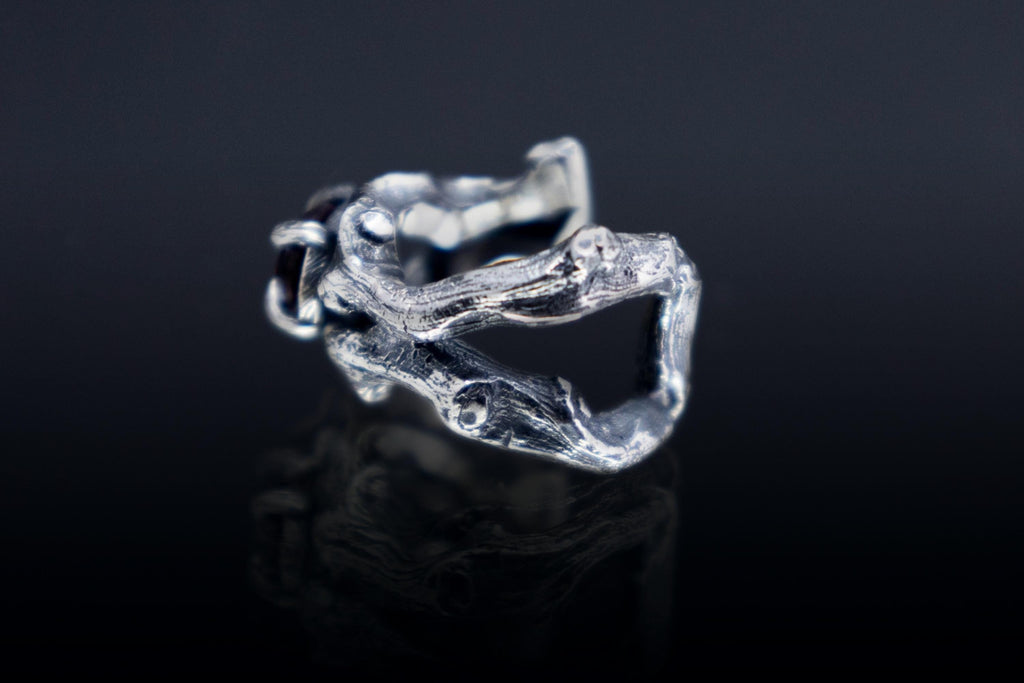 Woodland inspired silver ear cuff, artisan jewelry