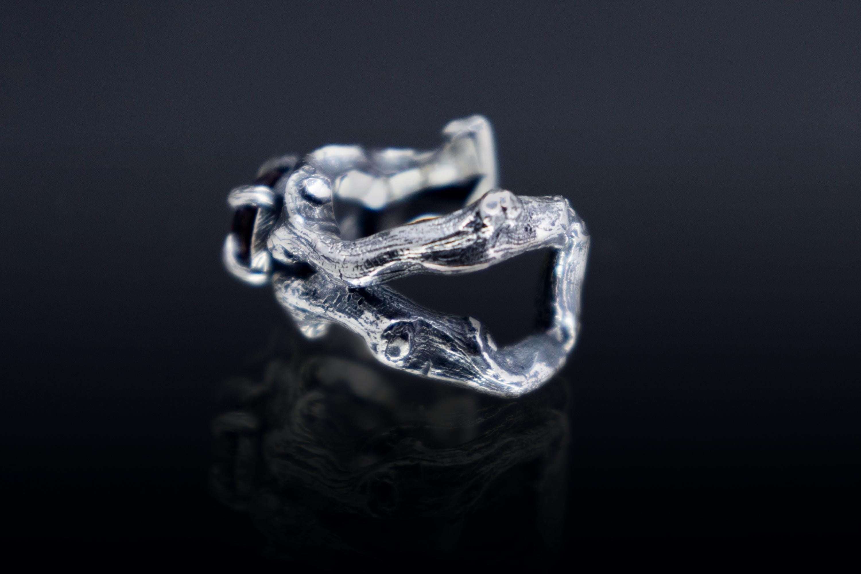 Woodland inspired silver ear cuff, artisan jewelry