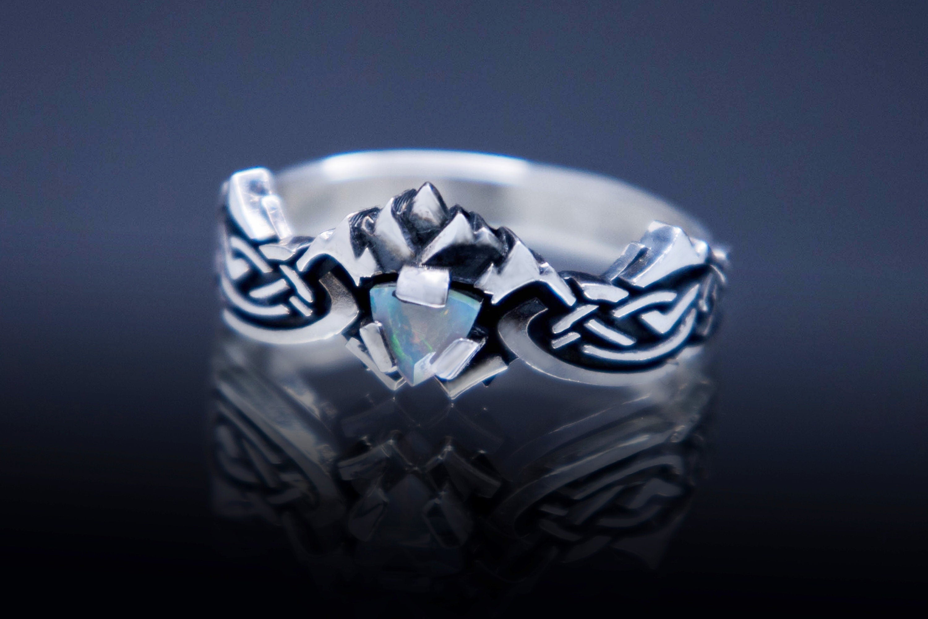 Handcrafted Scandinavian style opal ring
