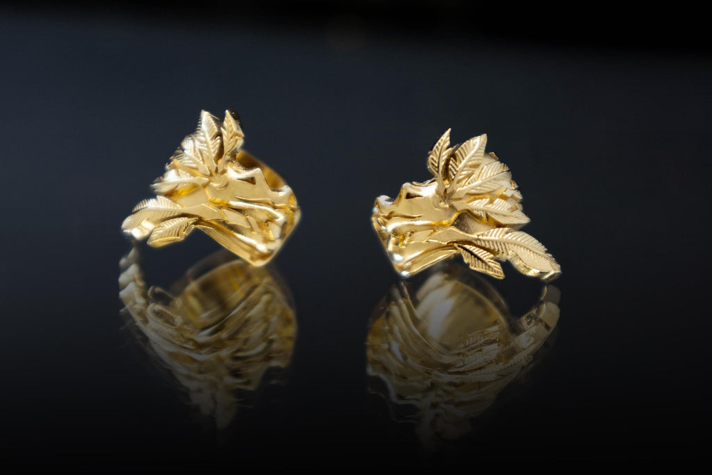 Aztec dragon gold plated ear wrap