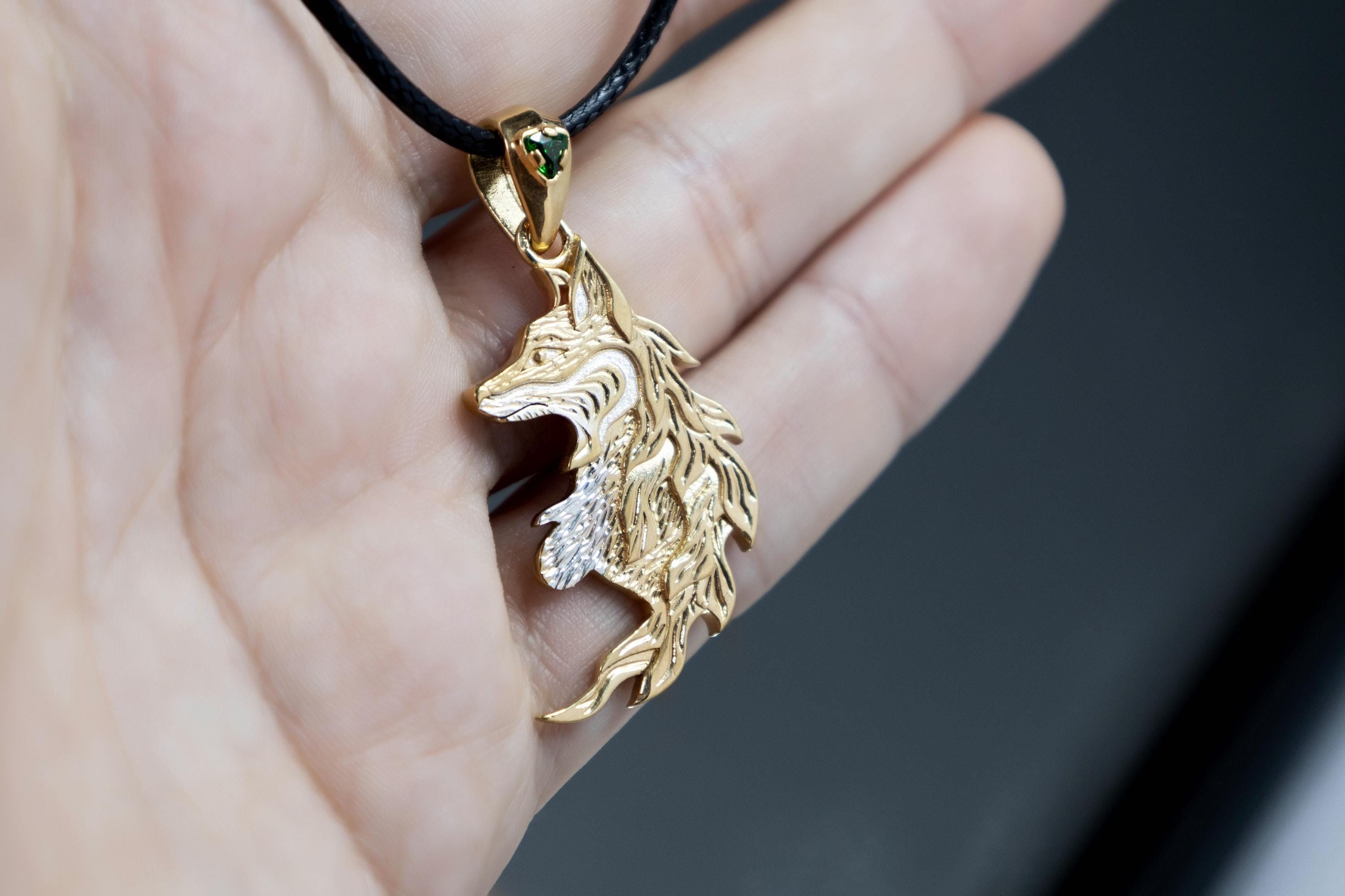 Gold plated fox pendant. One of couple