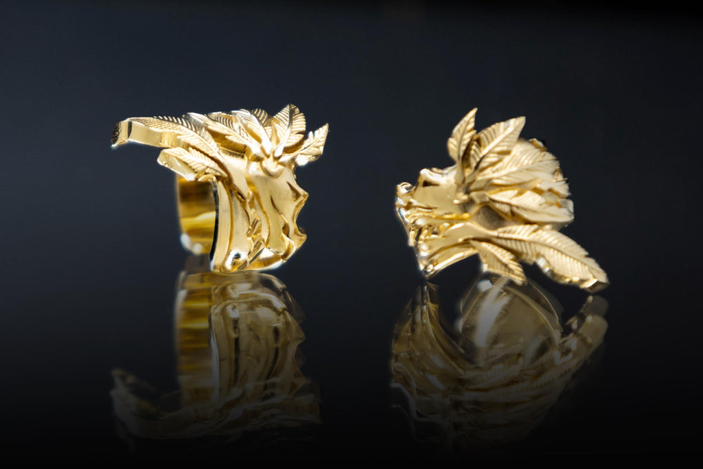 Quetzalcoatl dragon ear cuff in gold plated sterling silver