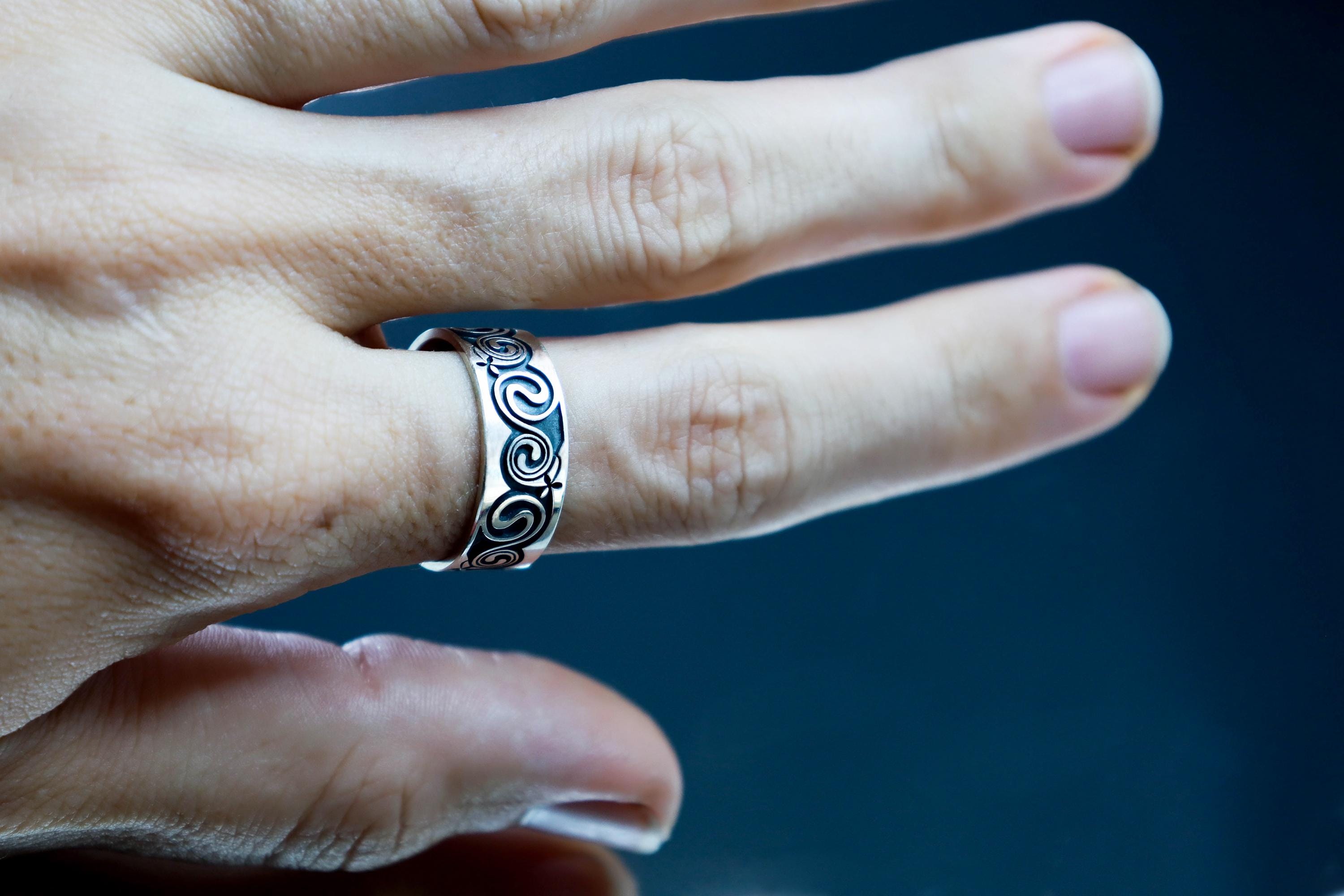 bold sterling silver celtic band