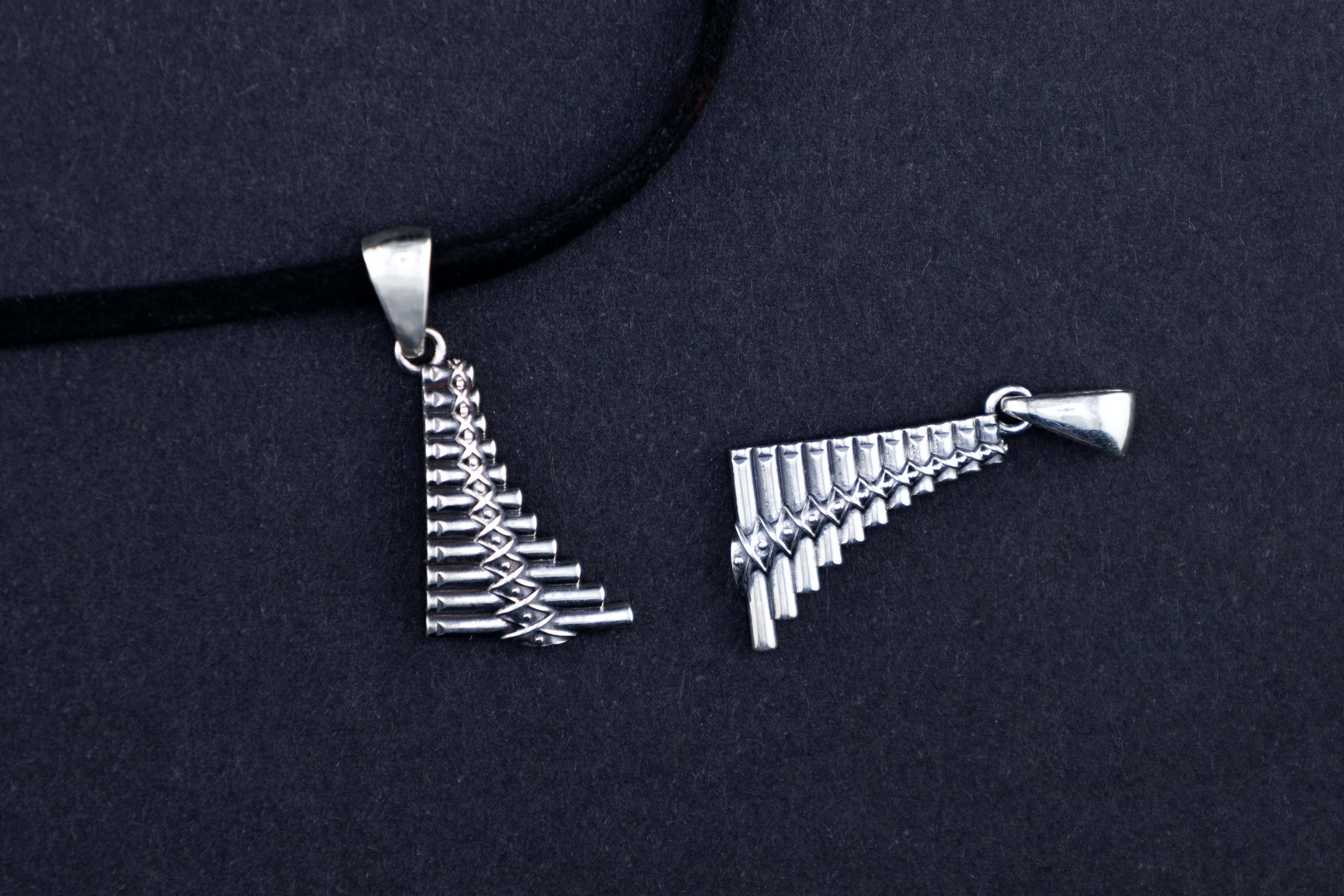 Sterling silver pan flute pendant, handmade silver music charm, ancient musical instrument jewelry, minimalist folk necklace, silver syrinx pendant
