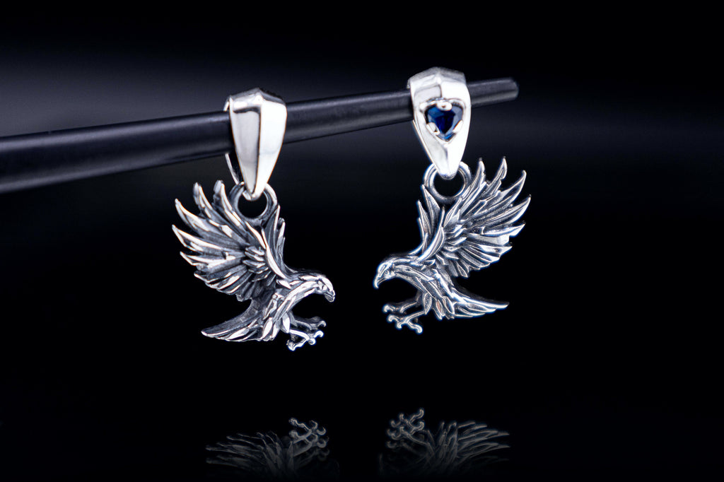 handmade raven necklace solid sterling silver