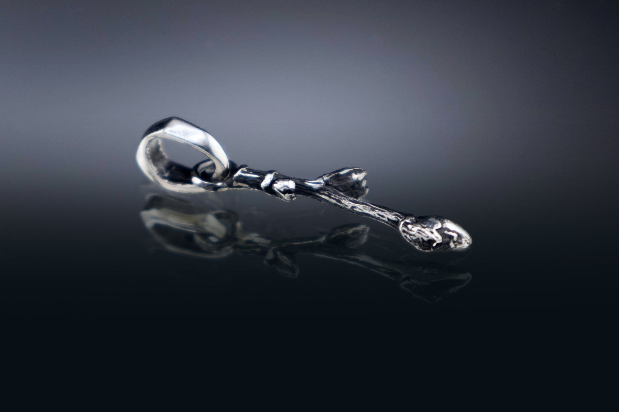 simple botanical pendant silver