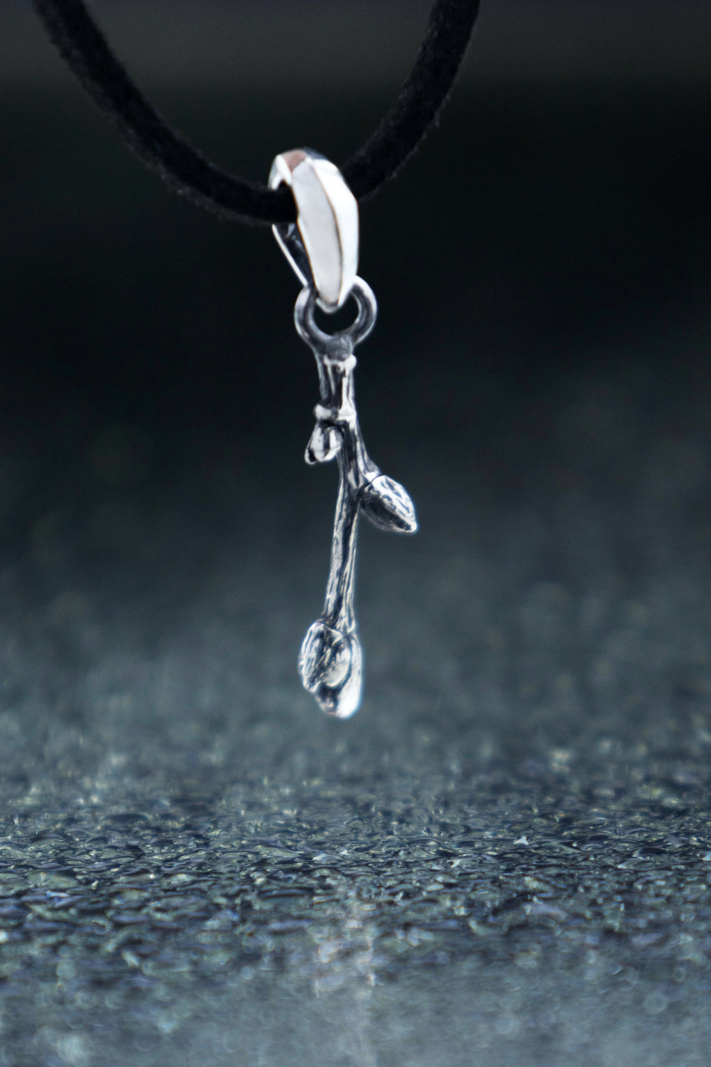 minimalist branch pendant silver jewelry