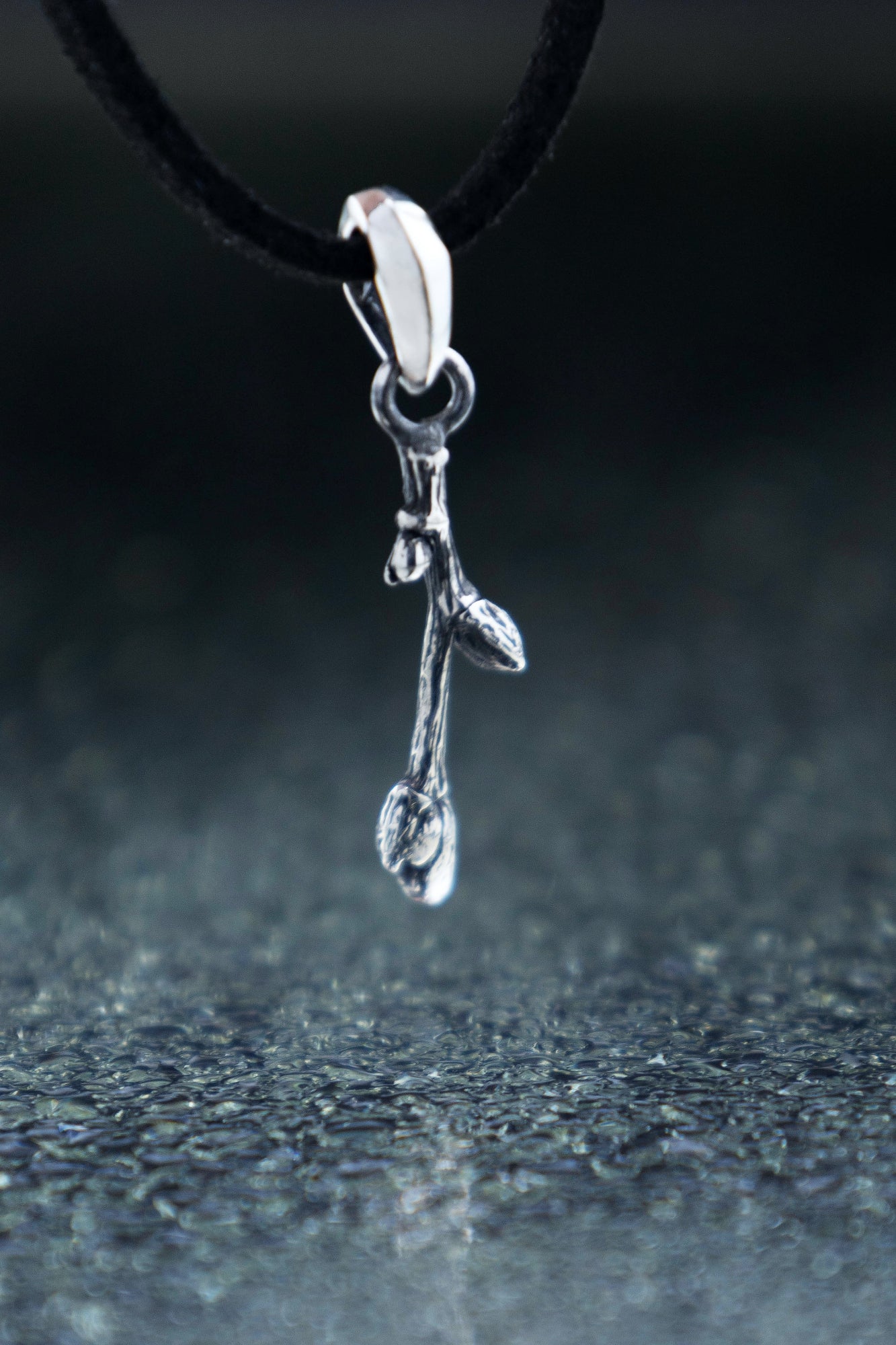 minimalist branch pendant silver jewelry