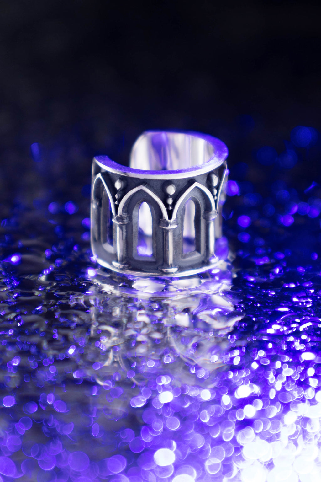 gothic cathedral arch  ear cuff sterling silver no piercing  architectural jewelry Handmade