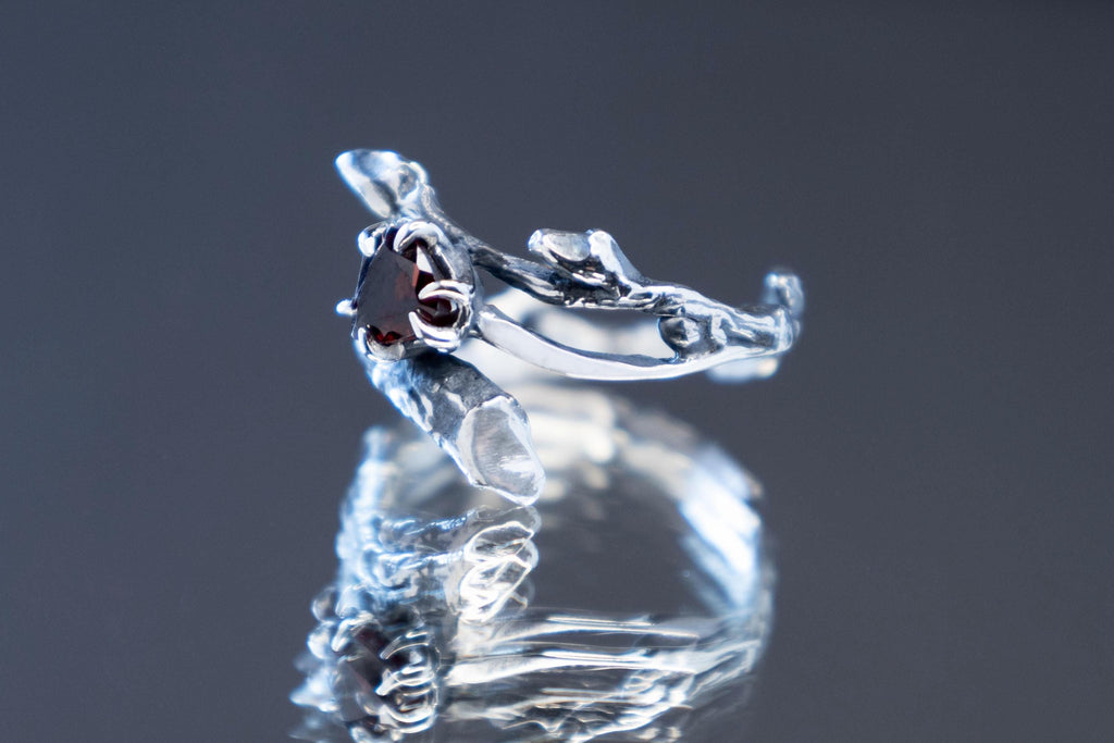 Fairytale woodland twig ring in sterling silver