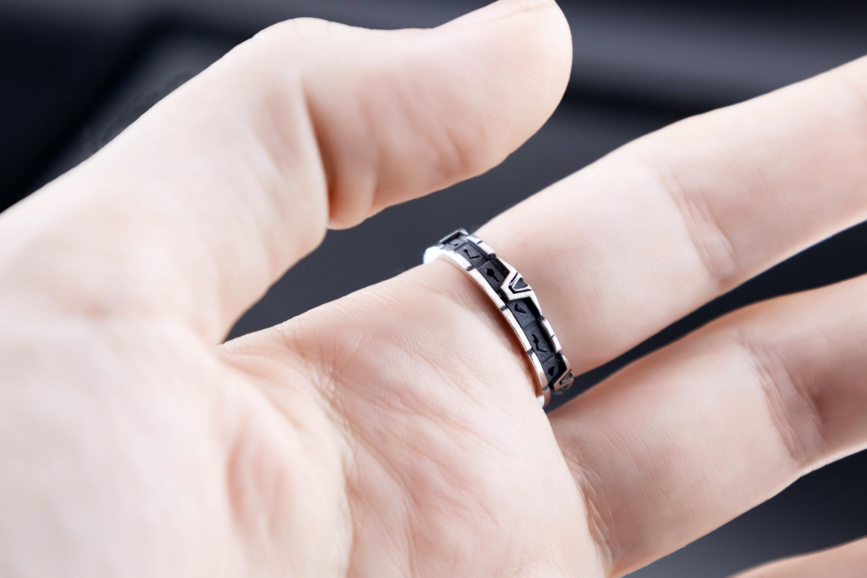StarGate portal inspired silver ring