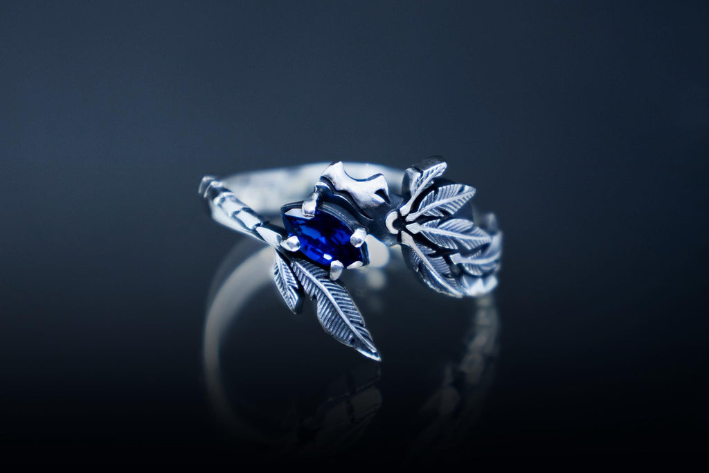 Feathered serpent sterling silver ring  myth inspired jewelry