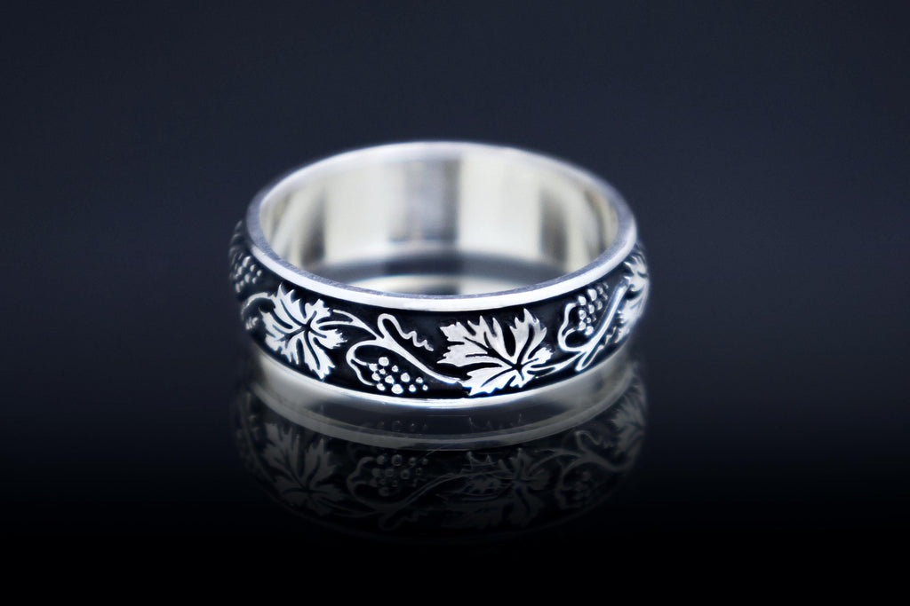 botanical sterling silver ring