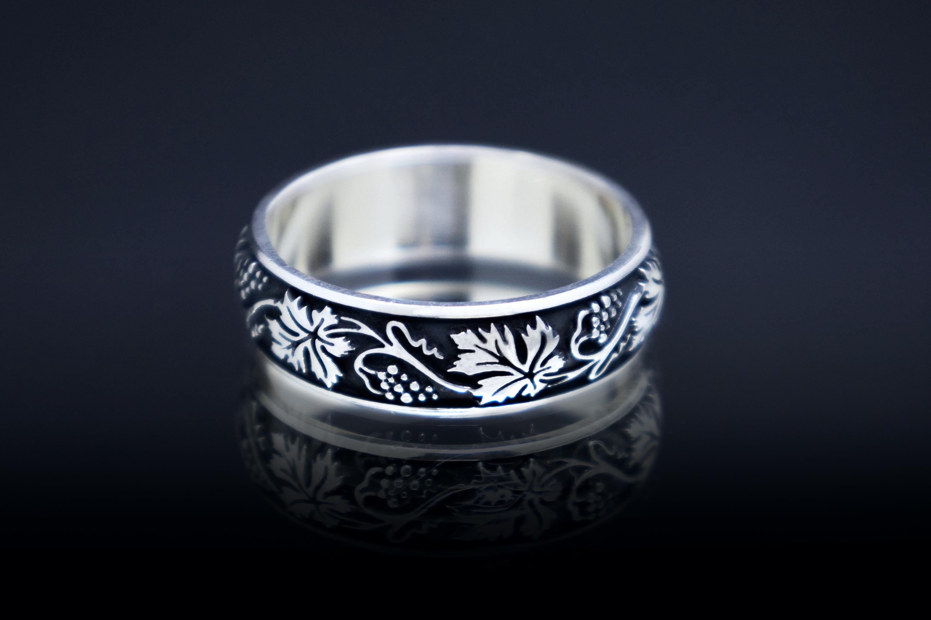 botanical sterling silver ring