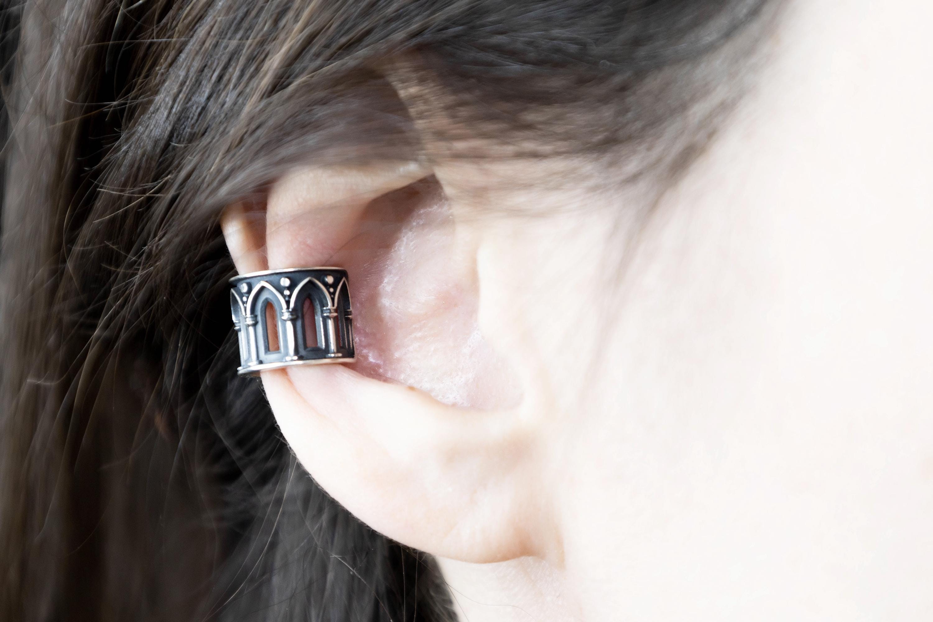 gothic cathedral ear cuff sterling silver nickel free